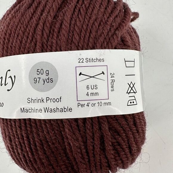 Elegant Heavenly Yarn Chocolate Brown Red Mint Green 100% Merino Wool Skein Lot - Picture 5 of 9